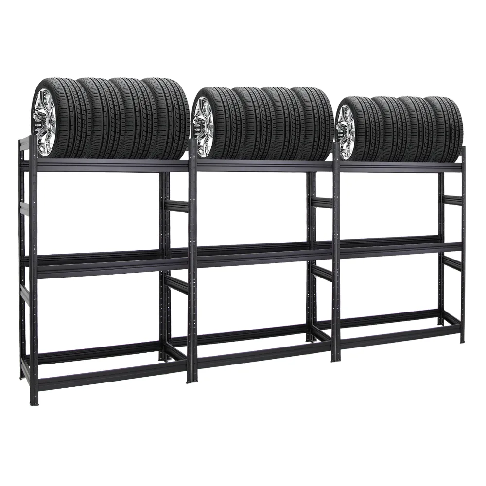 Mega Deal | 3x Reifenregal DINO | HxBxT 180x120x50 cm  | Fachlast 150kg | bis zu 36 Reifen | Schwarz