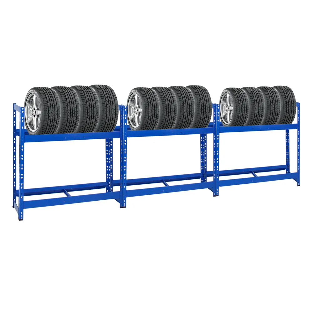 Mega Deal | 3x Reifenregal Tiger | HxBxT 100x110x35cm | 150kg Fachlast | bis zu 24 Reifen | mit Ebenen | Blau