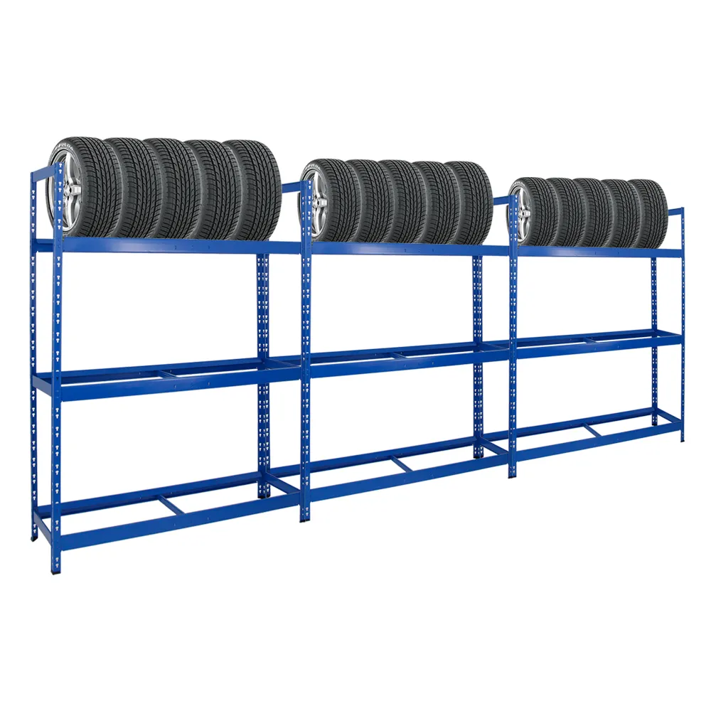 Mega Deal | 3x Reifenregal Tiger XL | HxBxT 200x150x45 cm | 300kg Fachlast | bis zu 54 Reifen | Blau