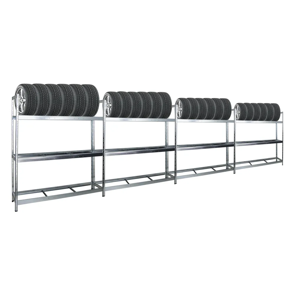 Mega Deal | 4x Reifenregal Tiger XL | HxBxT 200x180x45 cm | 300kg Fachlast | bis zu 84 Reifen | Verzinkt