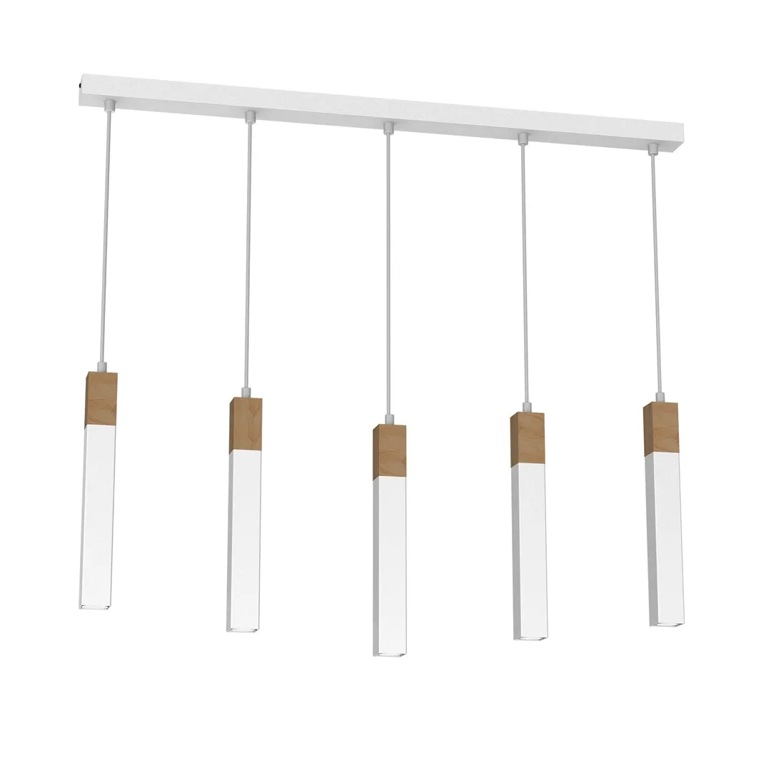 Milagro Hängeleuchte Stag Hängelampe Deckenlampe Leuchte Fünfflammig Weiß/Braun B-Ware