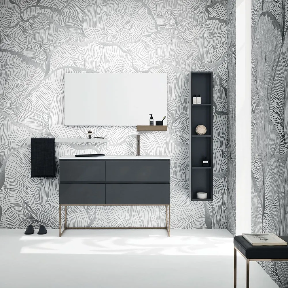 ARBI SKY GOLA 04 BODENSTEHENDER UNTERSCHRANK, WASCHBECKEN, OBERSCHRANK SPIEGEL