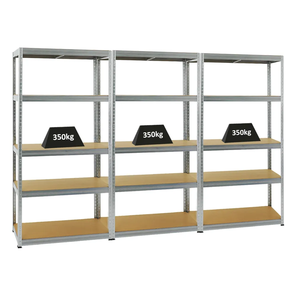 Mega Deal | 3x Schwerlastregal Slim Elephant S | HxBxT 180x90x45 cm | 5 Ebenen | Fachlast 350 kg | Verzinkt