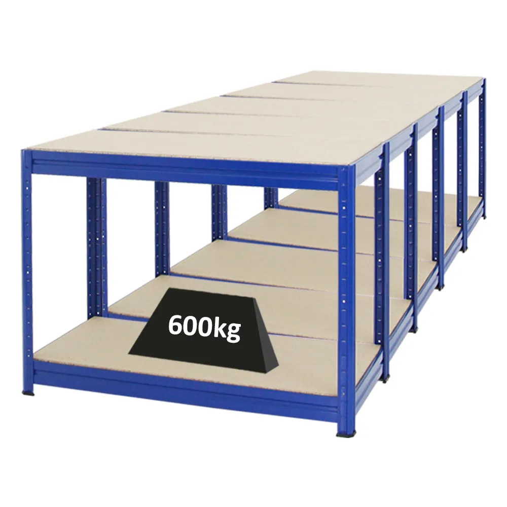 Mega Deal | 5x Höhenverstellbare Werkbank DINO | HxBxT 90x120x60cm | Traglast 600 kg | Blau