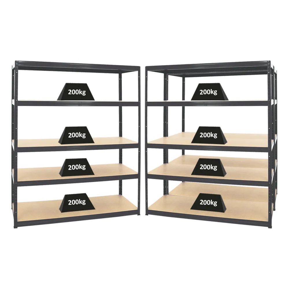 Mega Deal | 3x Schwerlastregal Giant Elephant | HxBxT 180x150x60 cm |  Fachlast 200kg | Schwarz