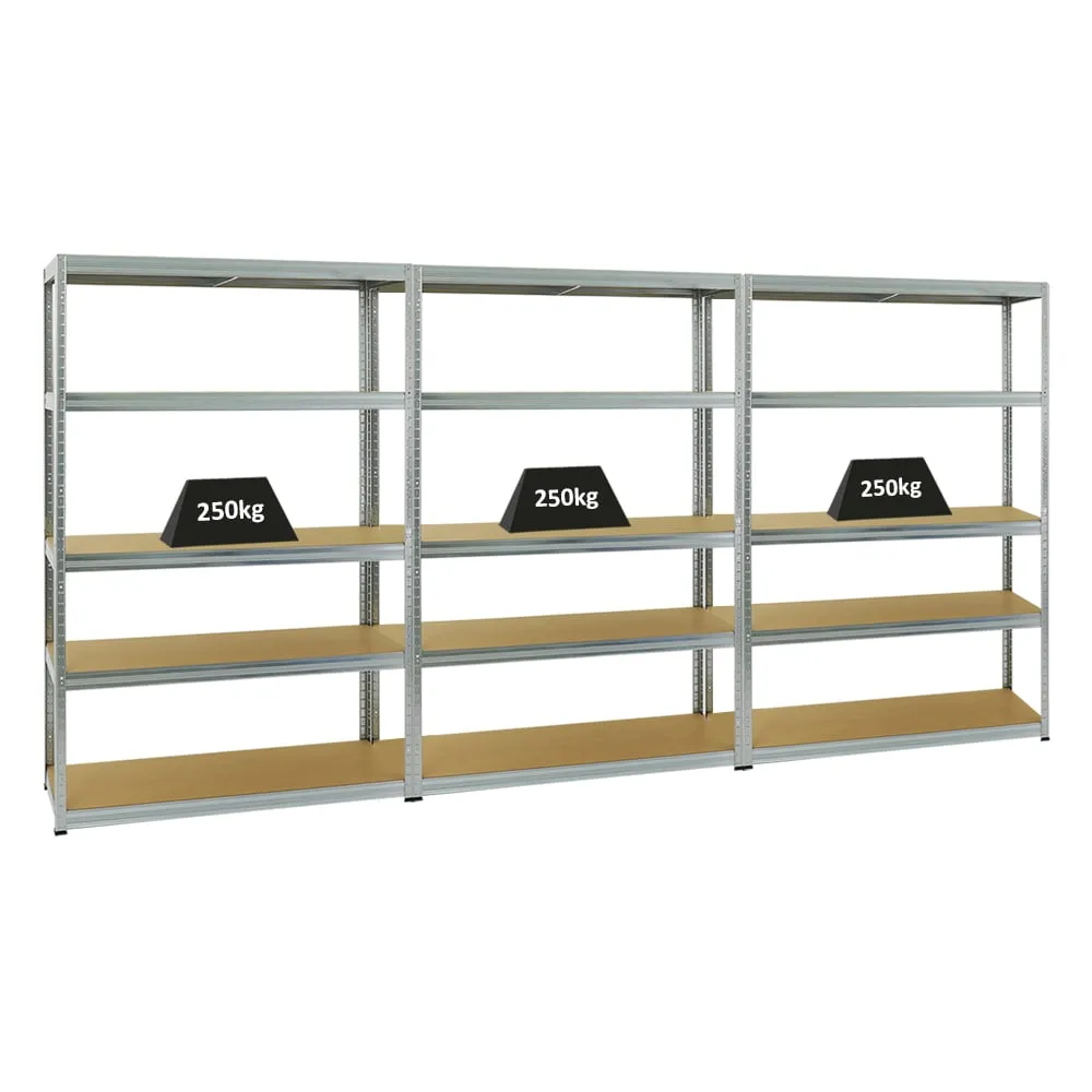 Mega Deal | 3x Schwerlastregal Big Elephant S | HxBxT 180x120x45 cm | Fachlast 250kg | Verzinkt