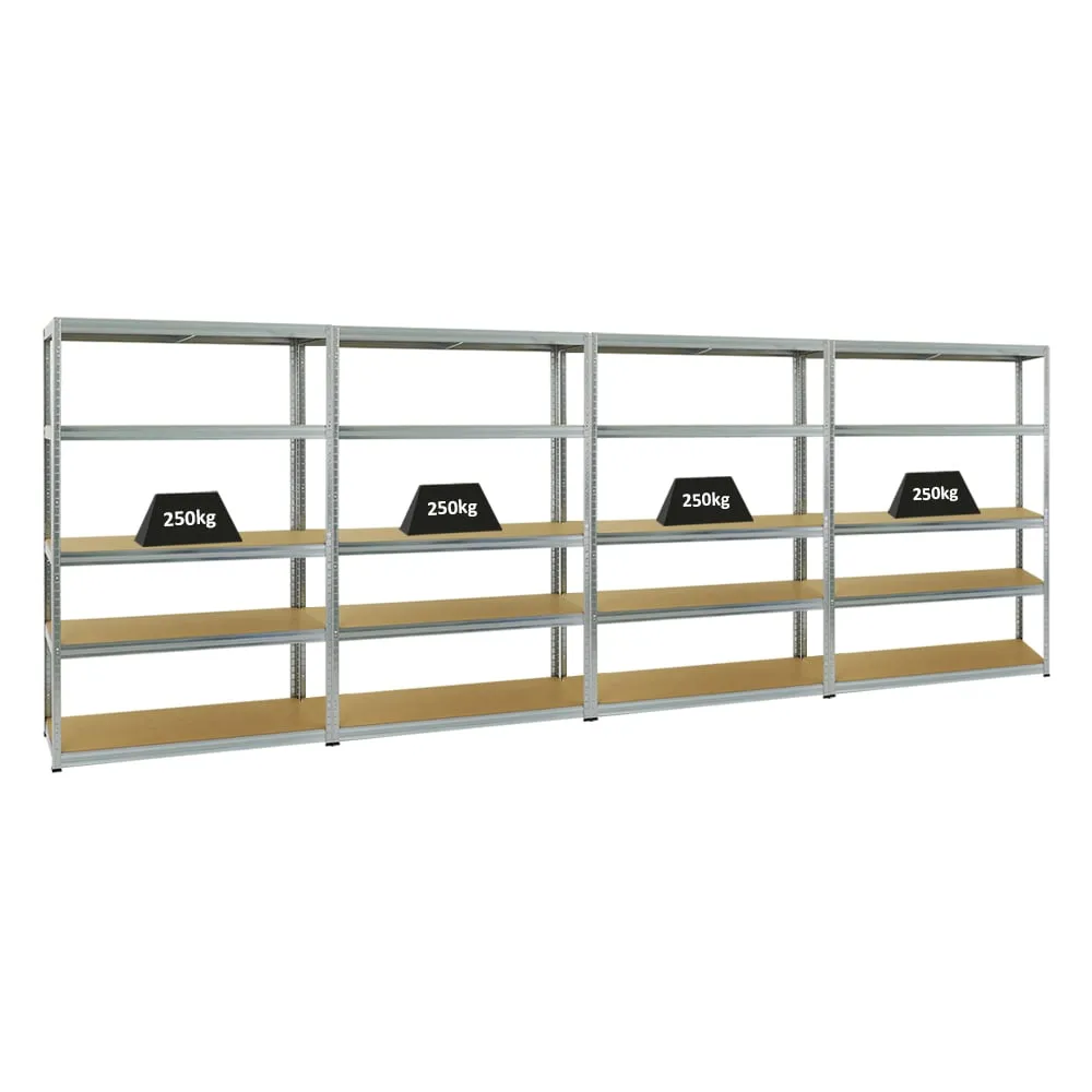 Mega Deal | 4x Schwerlastregal Big Elephant S | HxBxT 180x120x45 cm | Fachlast 250kg | Verzinkt