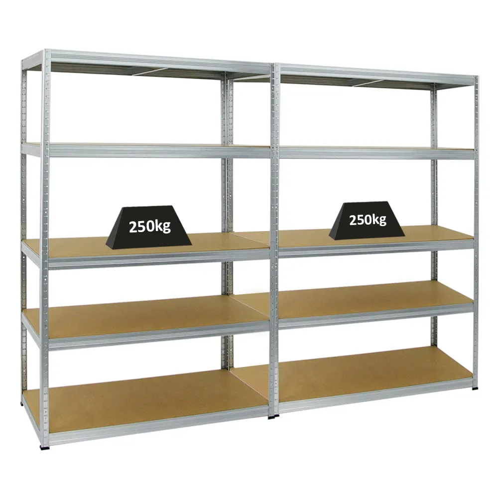 Mega Deal | 2x Schwerlastregal Big Elephant M | HxBxT 180x120x60 cm | Fachlast 250kg | Verzinkt