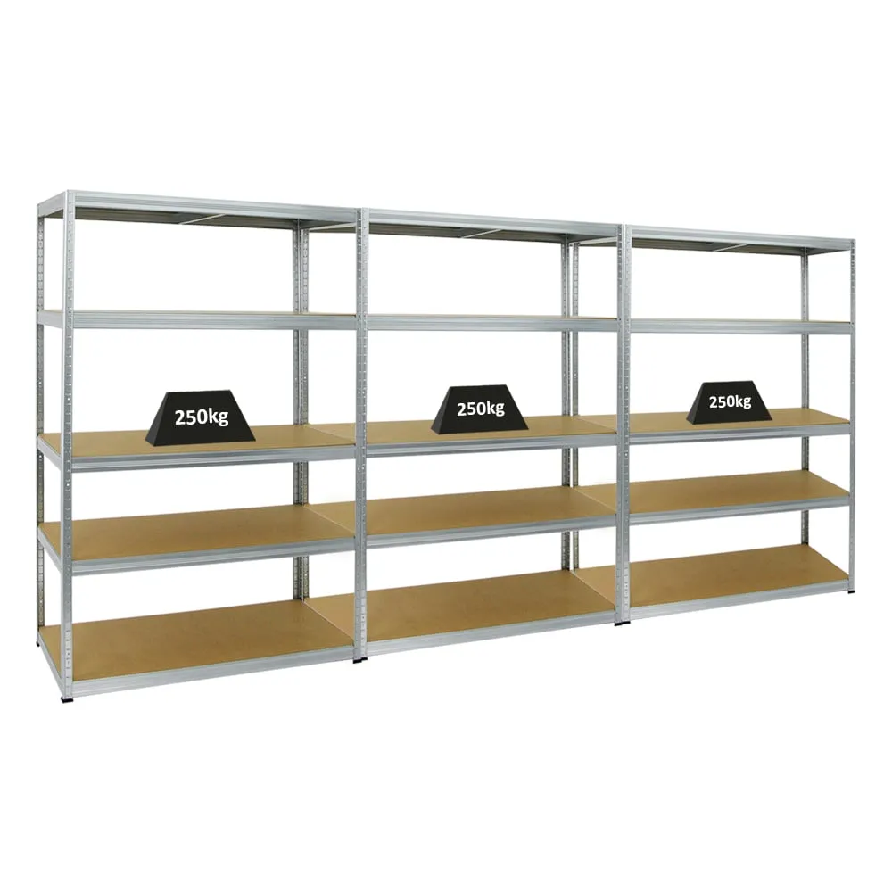 Mega Deal | 3x Schwerlastregal Big Elephant M | HxBxT 180x120x60 cm | Fachlast 250kg | Verzinkt