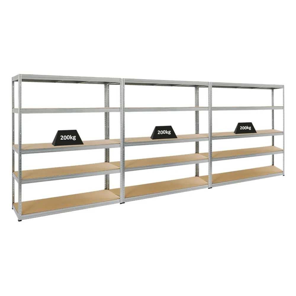 Mega Deal | 3x Schwerlastregal Giant Elephant | HxBxT 180x150x45 cm |  Fachlast 200kg | Verzinkt