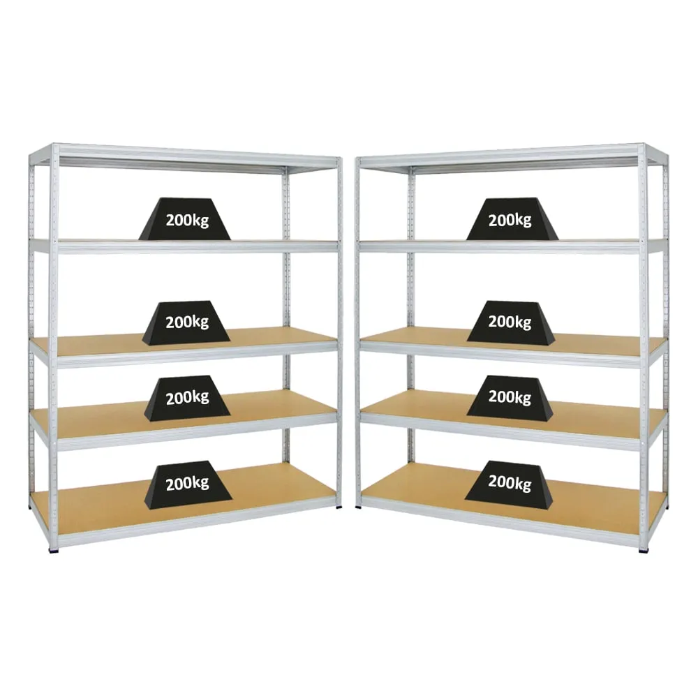 Mega Deal | 2x Schwerlastregal Giant Elephant | HxBxT 180x150x60 cm |  Fachlast 200kg | Verzinkt