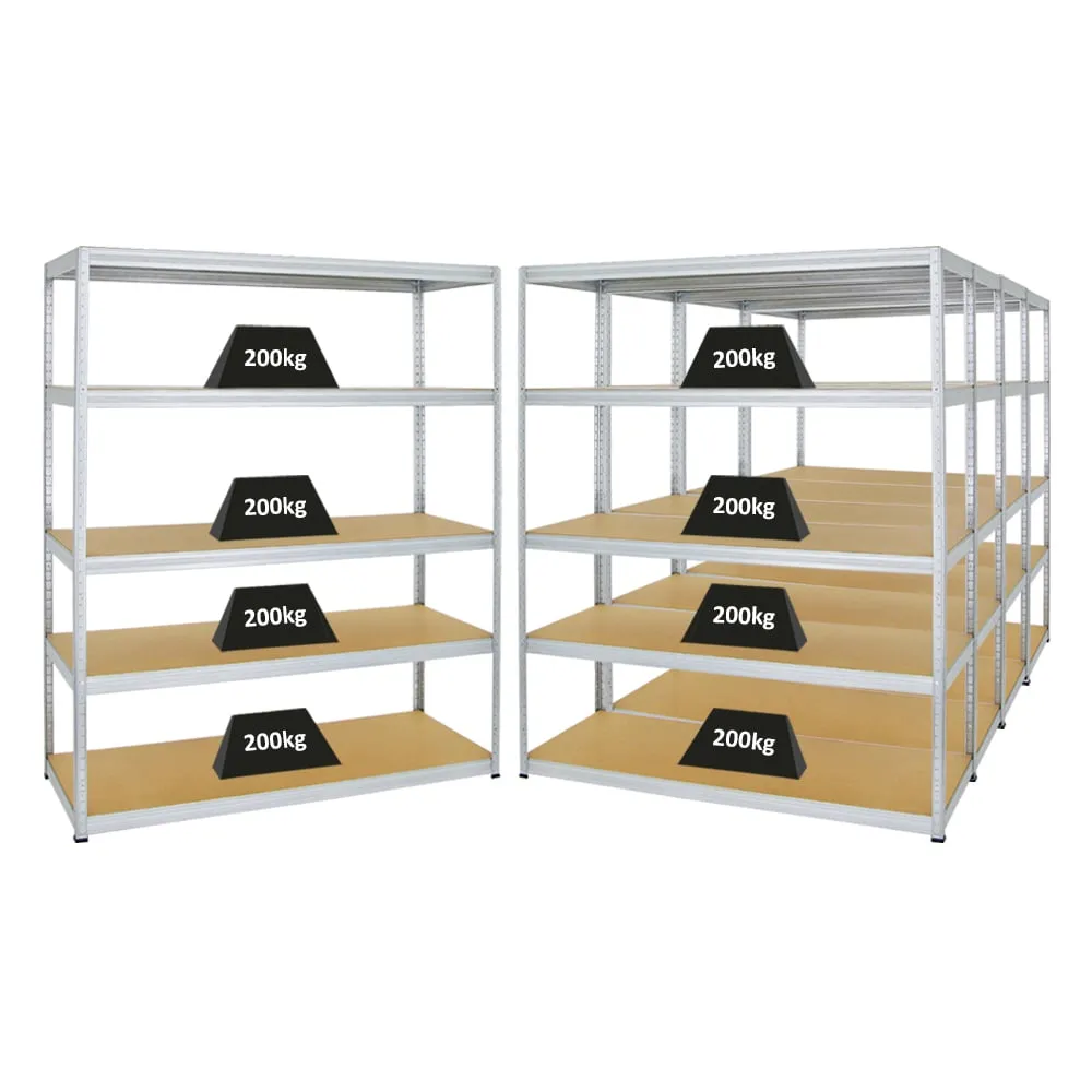 Mega Deal | 5x Schwerlastregal Giant Elephant | HxBxT 180x150x60 cm |  Fachlast 200kg | Verzinkt