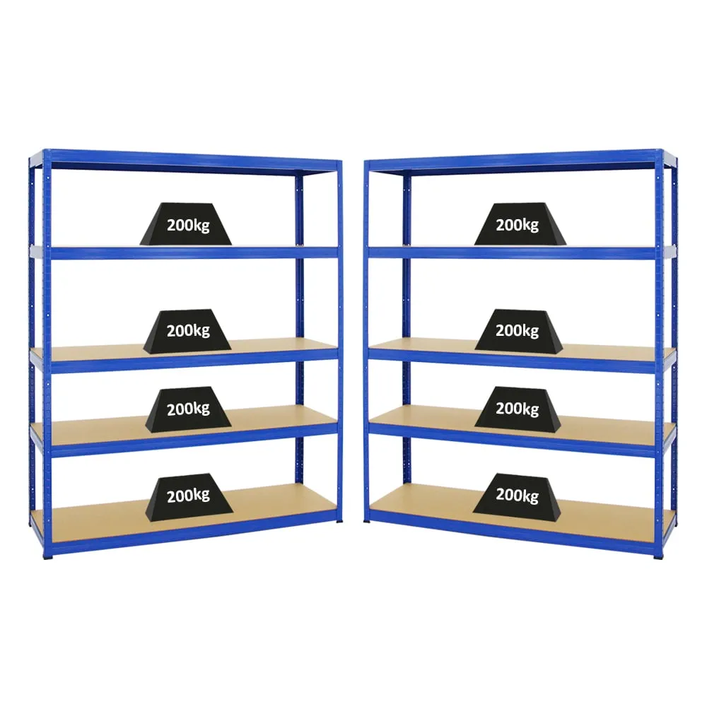 Mega Deal | 2x Schwerlastregal Giant Elephant | HxBxT 180x150x45 cm |  Fachlast 200kg | Blau