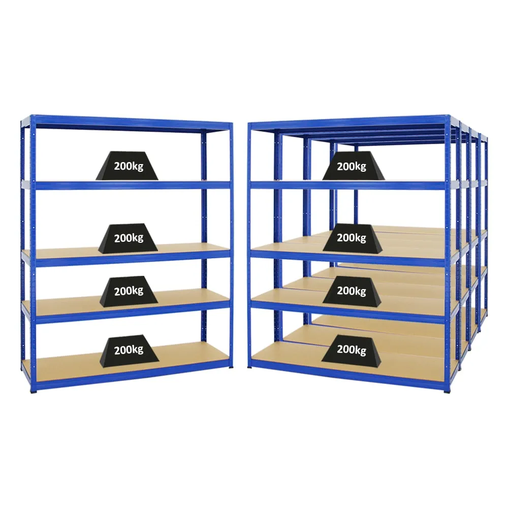 Mega Deal | 5x Schwerlastregal Giant Elephant | HxBxT 180x150x45 cm |  Fachlast 200kg | Blau