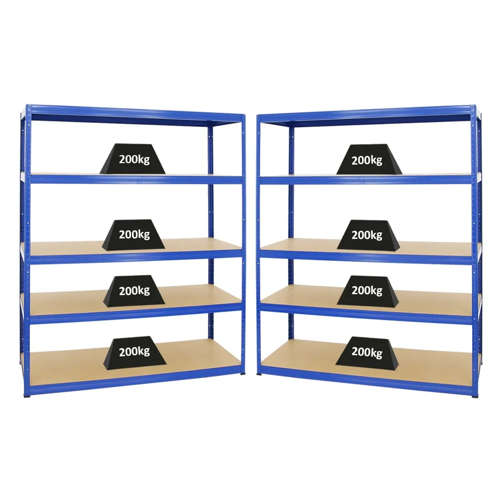 Mega Deal | 2x Schwerlastregal Giant Elephant | HxBxT 180x150x60 cm |  Fachlast 200kg | Blau