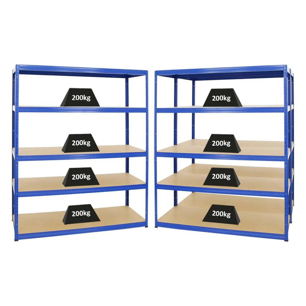 Mega Deal | 3x Schwerlastregal Giant Elephant | HxBxT 180x150x60 cm |  Fachlast 200kg | Blau