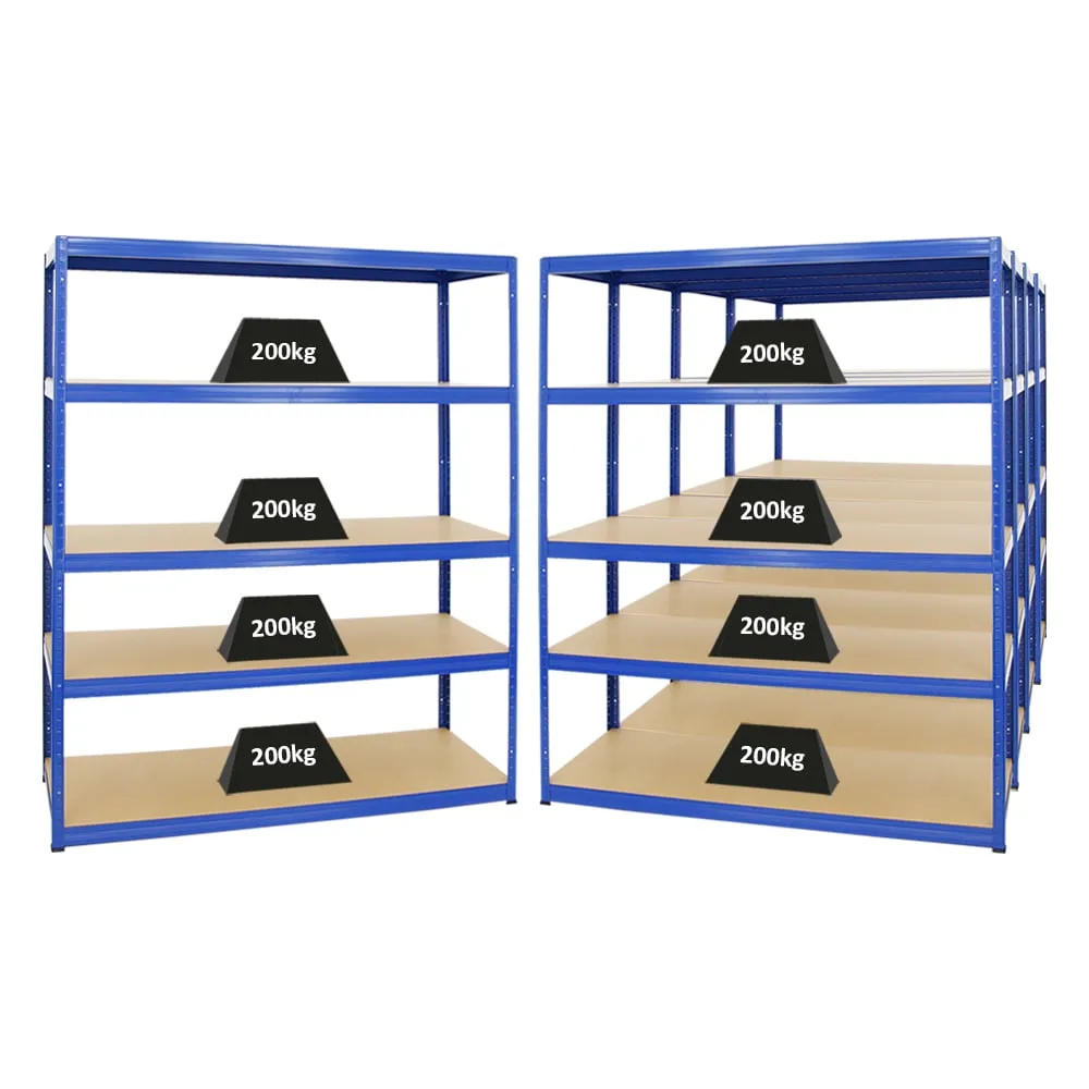 Mega Deal | 5x Schwerlastregal Giant Elephant | HxBxT 180x150x60 cm |  Fachlast 200kg | Blau