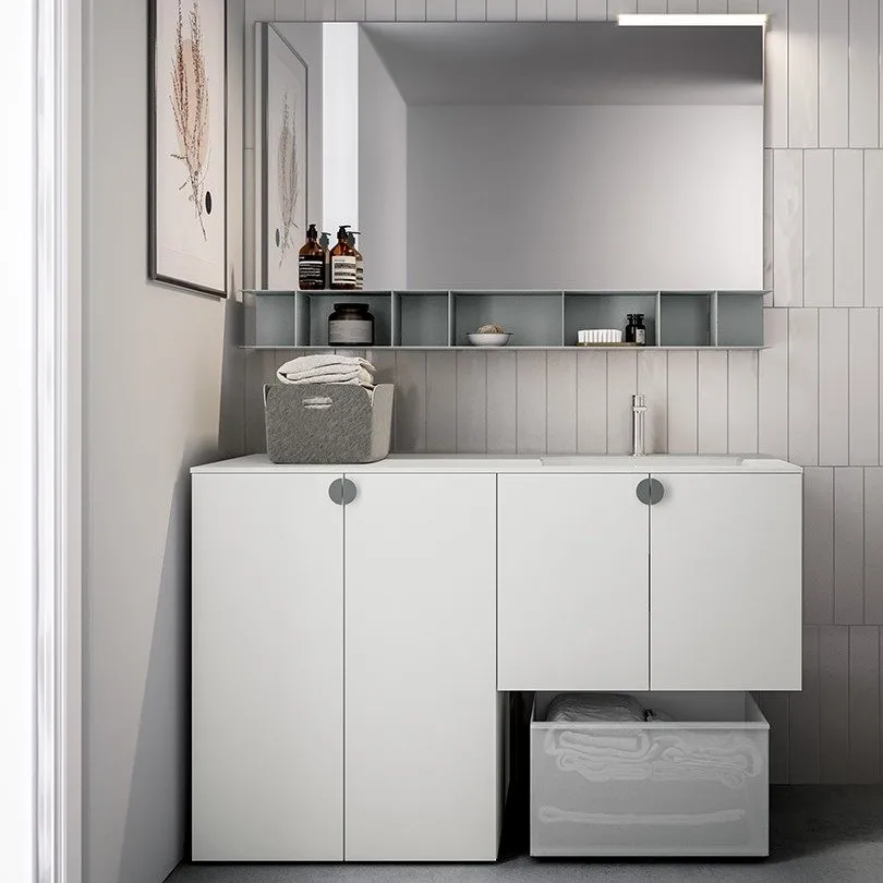 ARTESI FILO+ FP25 2-TÜRIGER WASCHTISCHUNTERSCHRANK, WASCHBECKENHALTER, SPIEGEL