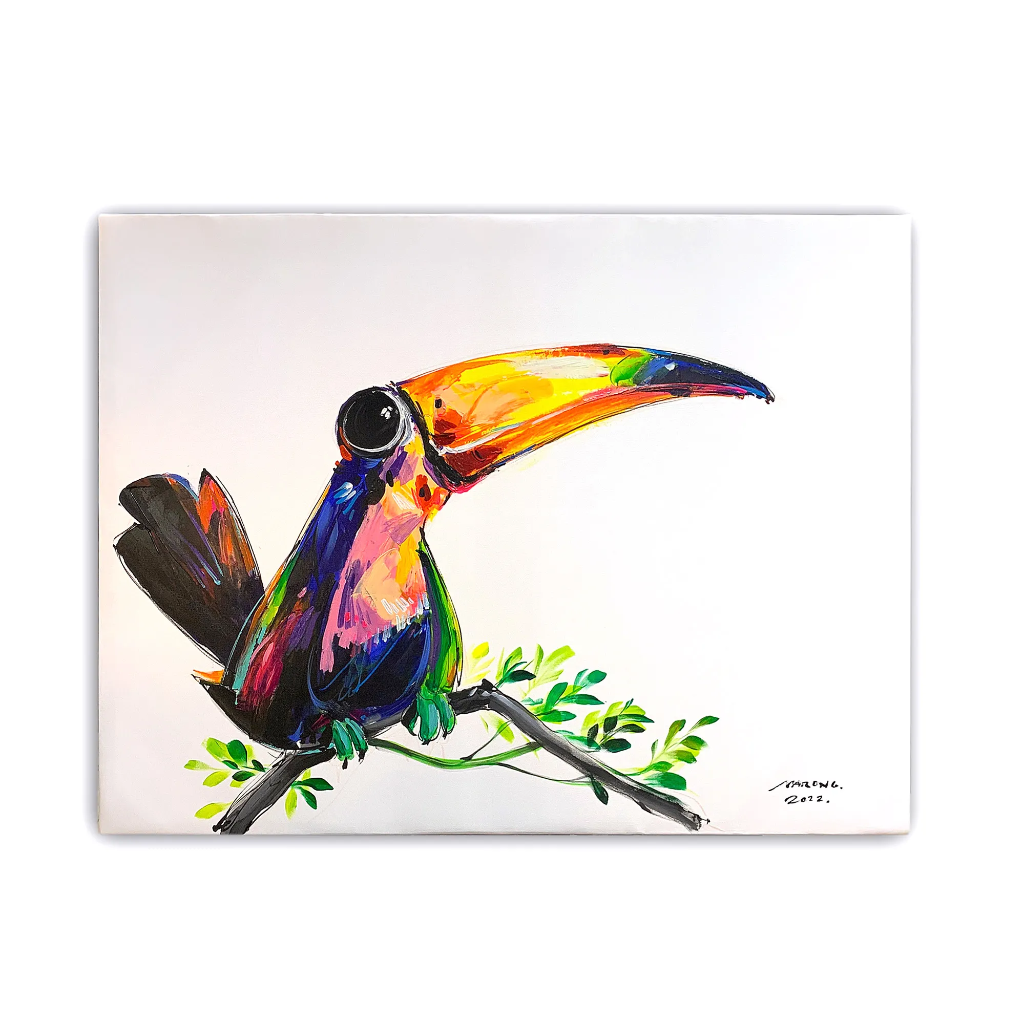 Wandbild 'Tukan', multicolor, B 80 cm, H 60 cm, T 2,5 cm