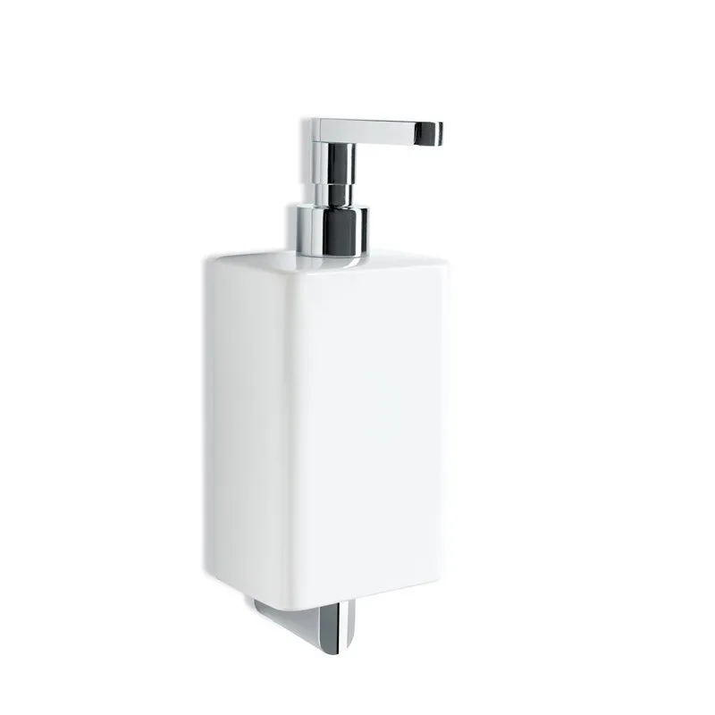 STILHAUS LIVING SEIFENSPENDER IN CHROM IN WEIßER KERAMIK