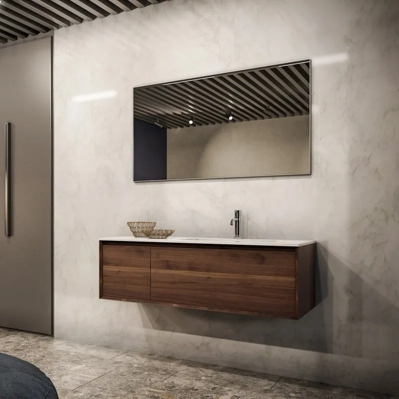 MASSELLO 2-SCHUBLADEN-WASCHTISCH-WANDSCHRANK MIT KONSOLE UND SPIEGEL