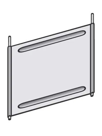 Trennblech mit Steckstiften für Fachbodenregale Stecksystem T-Profil | HxT 20x80cm | Verzinkt