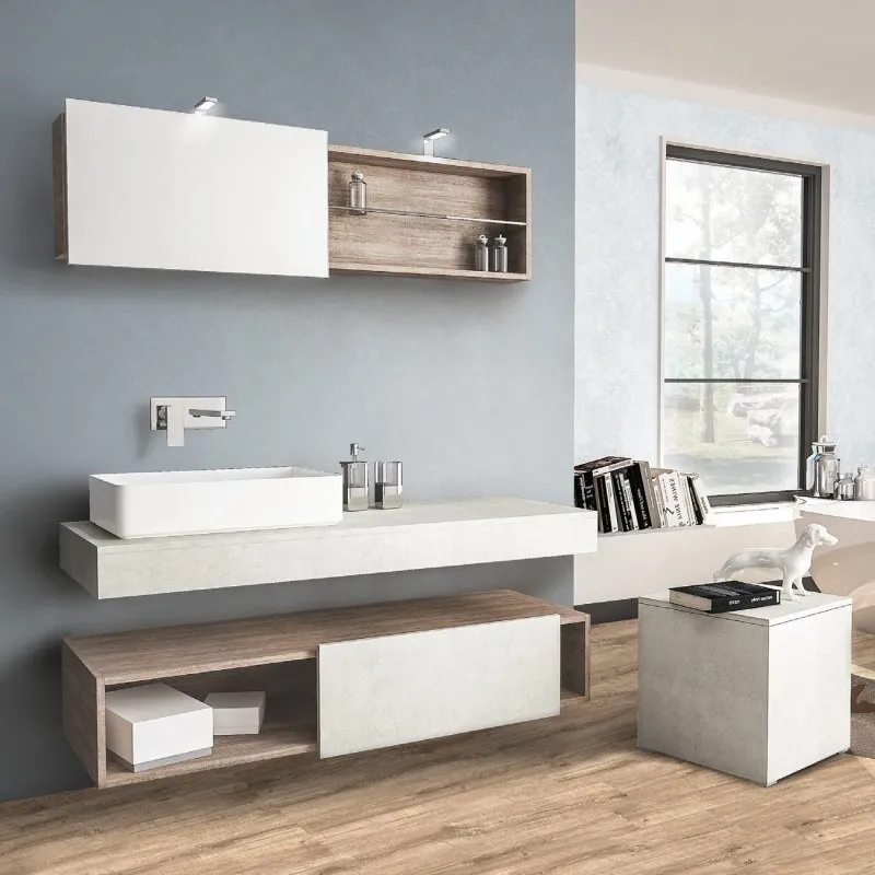 MENSOLONI HÄNGEUNTERSCHRANK UND SPIEGEL MIT SCHIEBETÜR