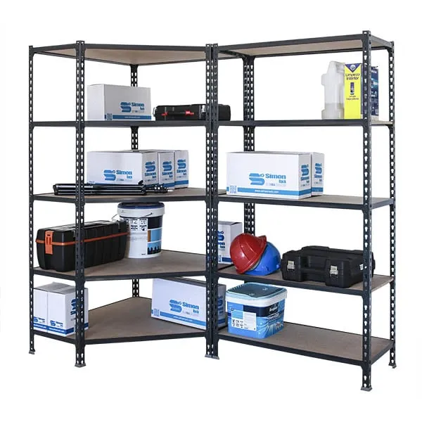 Mega Deal 1x Eckregal + 1x Schwerlastregal MULI | HxBxT 180x180x40cm | Fachlast 200kg | Anthrazit