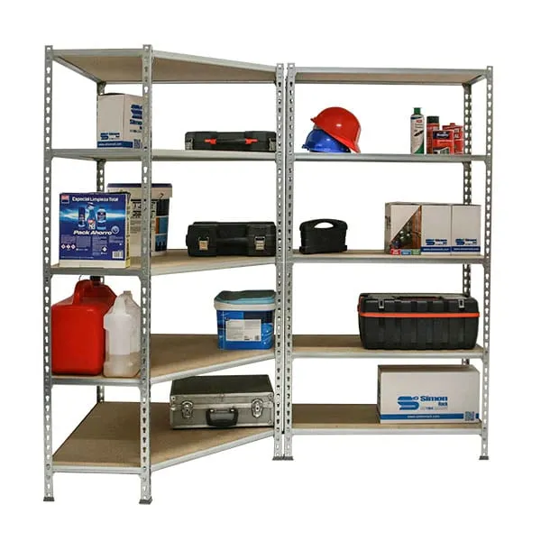 Mega Deal 1x Eckregal + 1x Schwerlastregal MULI | HxBxT 180x180x40cm | Fachlast 200kg | Verzinkt