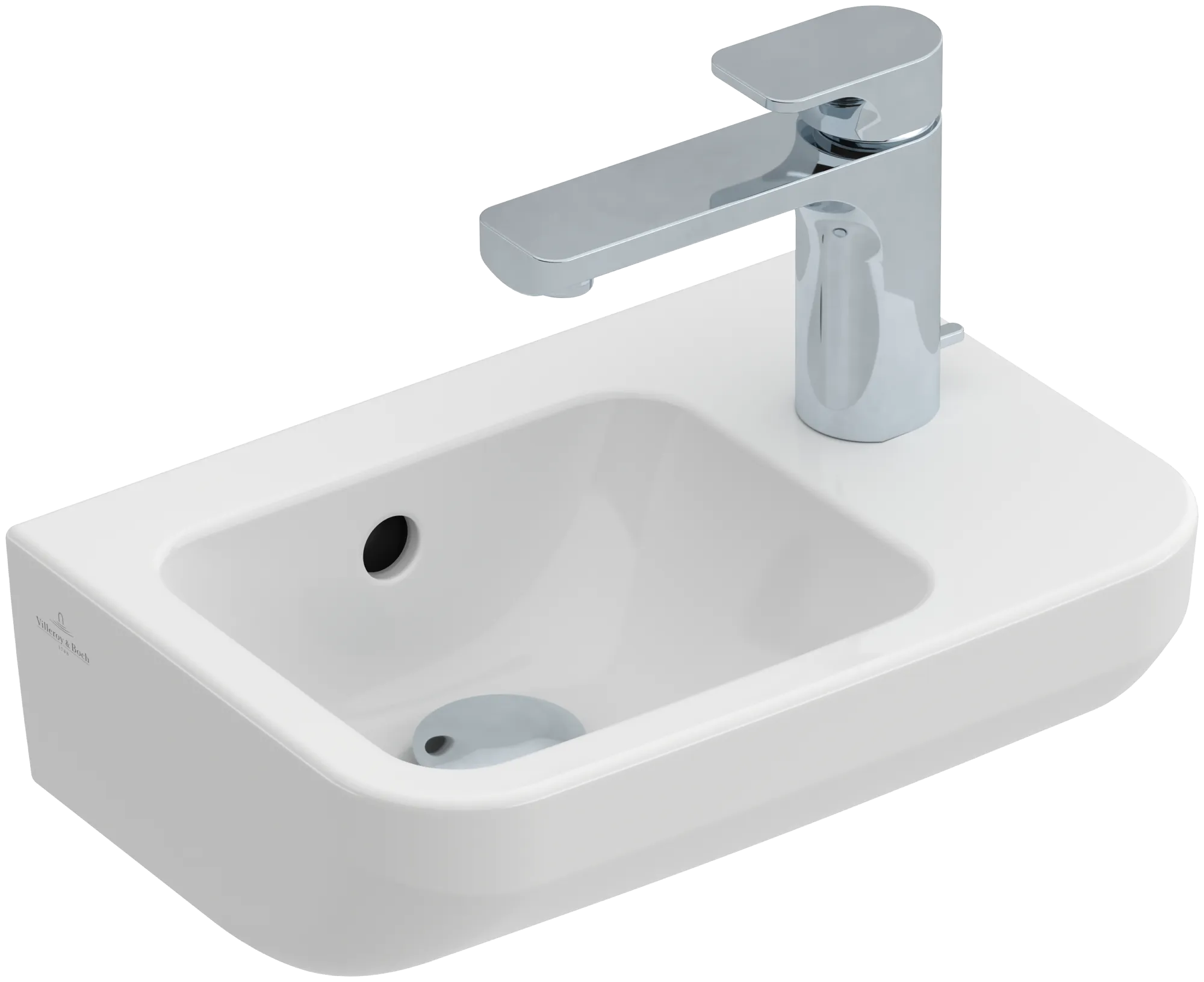 Villeroy & Boch Handwaschbecken „Architectura“ 360 × 260 × 140 mm, für Becken mittig, ohne Hahnlochbohrung in Weiß Alpin