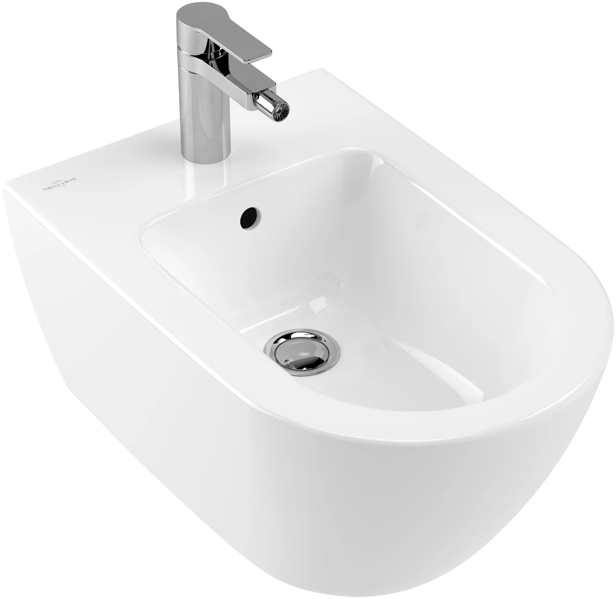 Villeroy & Boch Bidet „Subway 2.0“, Befestigung verdeckt, mit Hahnlochbohrung 370 × 565 × 280 mm in Weiß Alpin