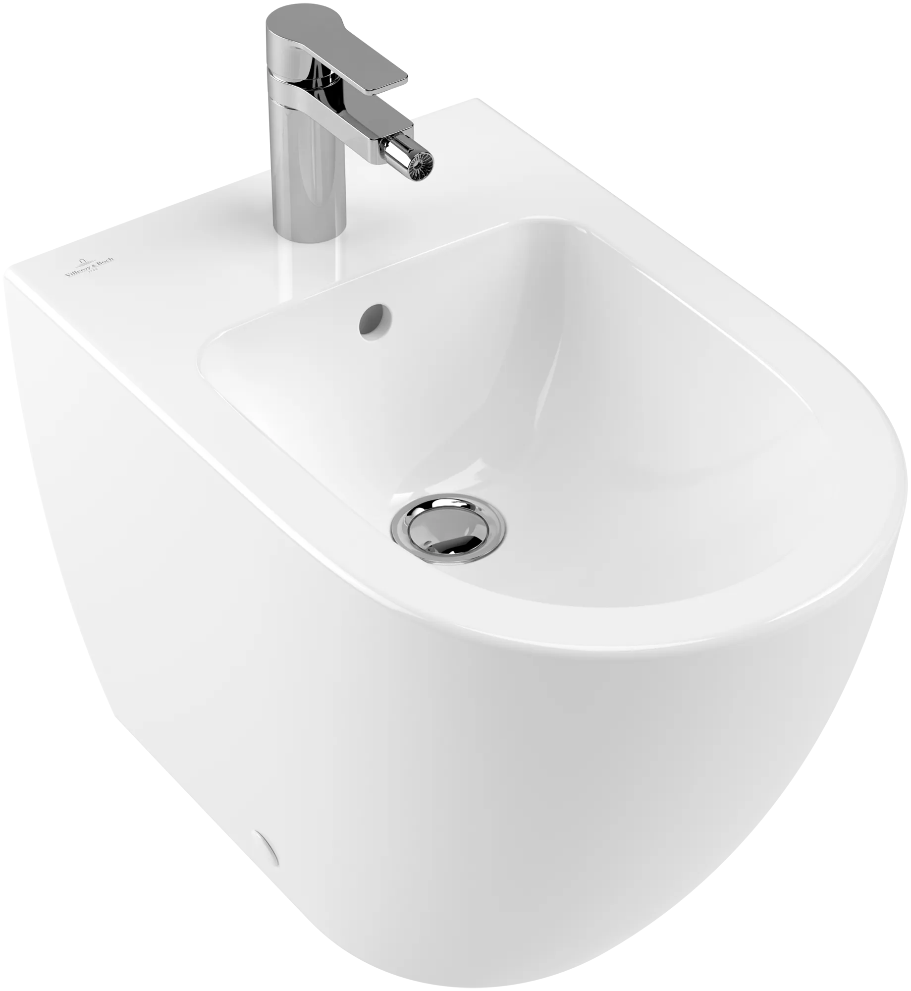 Villeroy & Boch Stand-Bidet „Subway 2.0“, Befestigung verdeckt, mit Hahnlochbohrung 375 × 560 × 400 mm in Weiß Alpin