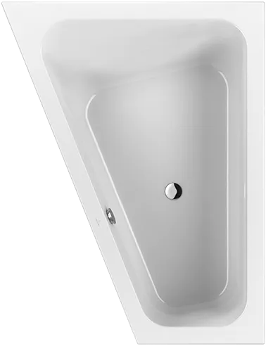 Villeroy & Boch Badewanne mit eckiger Innenform und umlaufenden Wannenrand „Loop & Friends“ trapez 175 × 135 cm, links, Mittelablauf in Weiß Alpin