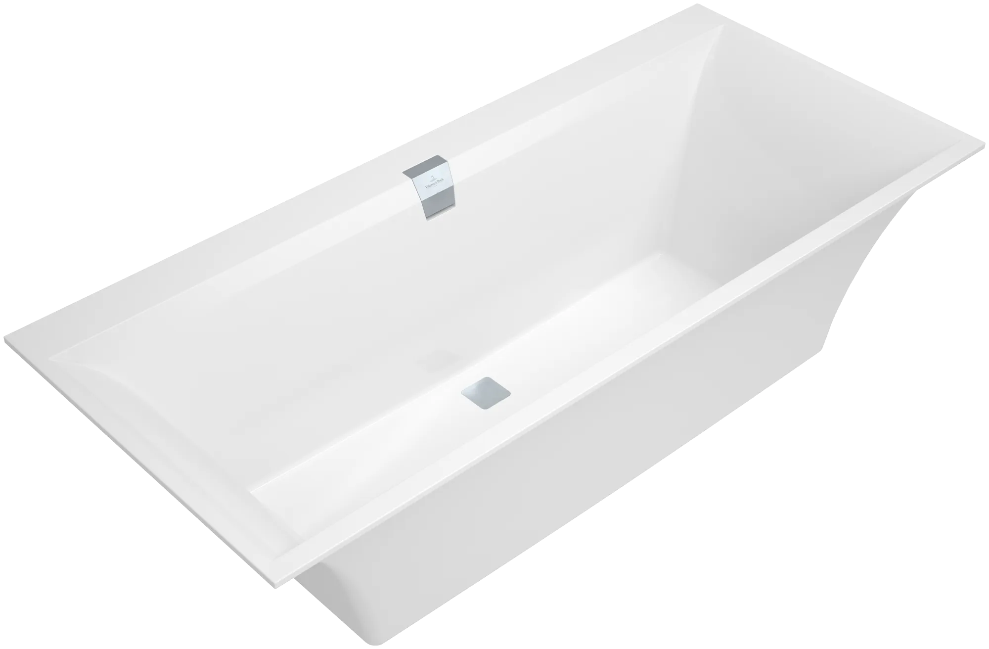 Villeroy & Boch Badewanne „Squaro Edge 12“ rechteck 170 × 75 cm, Mittelablauf in Weiß Alpin