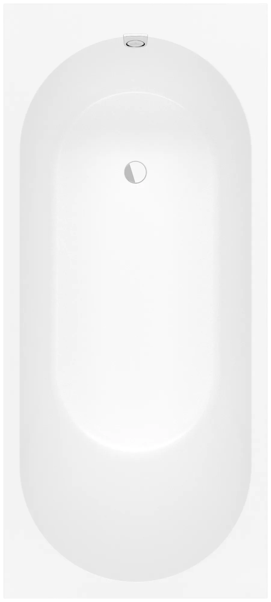 Villeroy & Boch Badewanne „Oberon 2.0“ Solo rechteck 180 × 80 cm, Fußablauf in Weiß Alpin