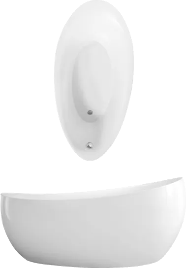 Villeroy & Boch Badewanne „Aveo New Generation“ freistehend oval 190 × 95 cm, Fußablauf in Weiß Alpin
