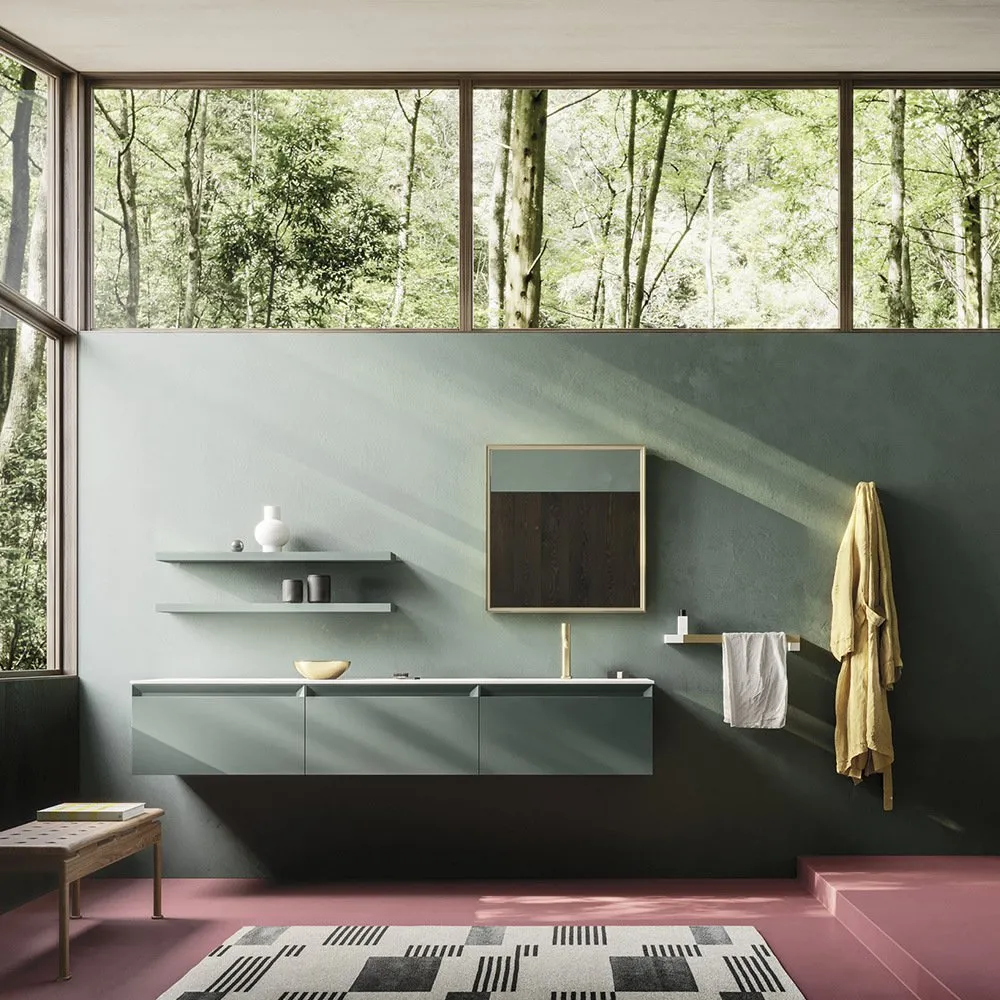 ARBI FOLD 06 WASCHTISCHUNTERSCHRANK 3 SCHUBLADEN MIT ABLAGEN UND SPIEGEL