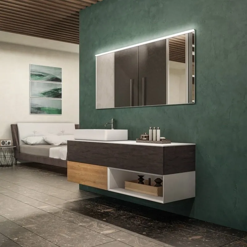 PREMI E APRI WASCHTISCHUNTERSCHRANK WANDMONTAGE 1 SCHUBLADE MIT WASCHBECKEN