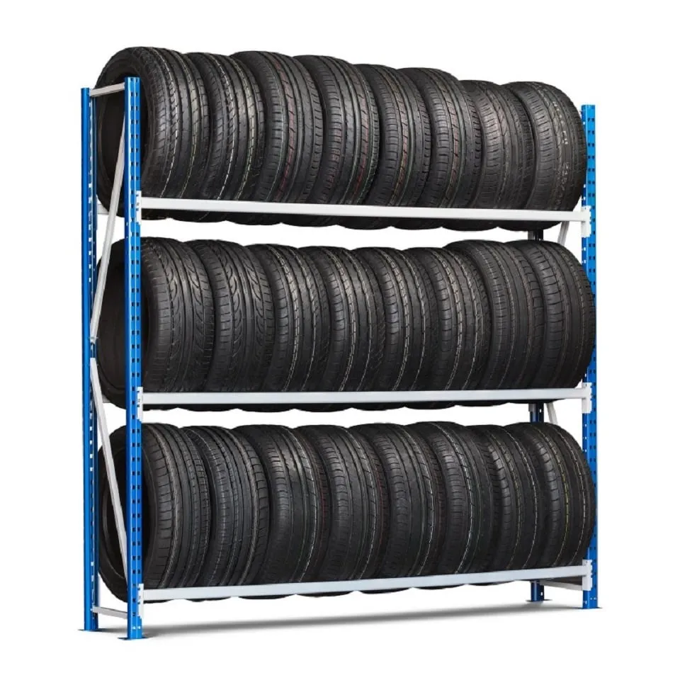 Reifenregal High MAXIMUS Pro | Anbauregal | HxBxT 250x150x50cm | 4 Ebenen | 160kg Fachlast | Lichtblau/Lichtgrau