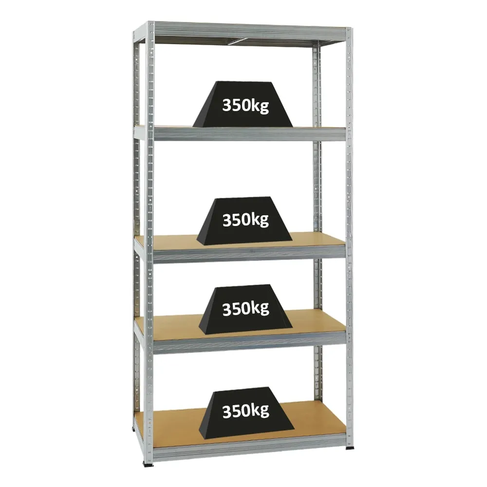 Schwerlastregal Slim Elephant S | HxBxT 180x90x45 cm | 5 Ebenen | Fachlast 350 kg | Verzinkt