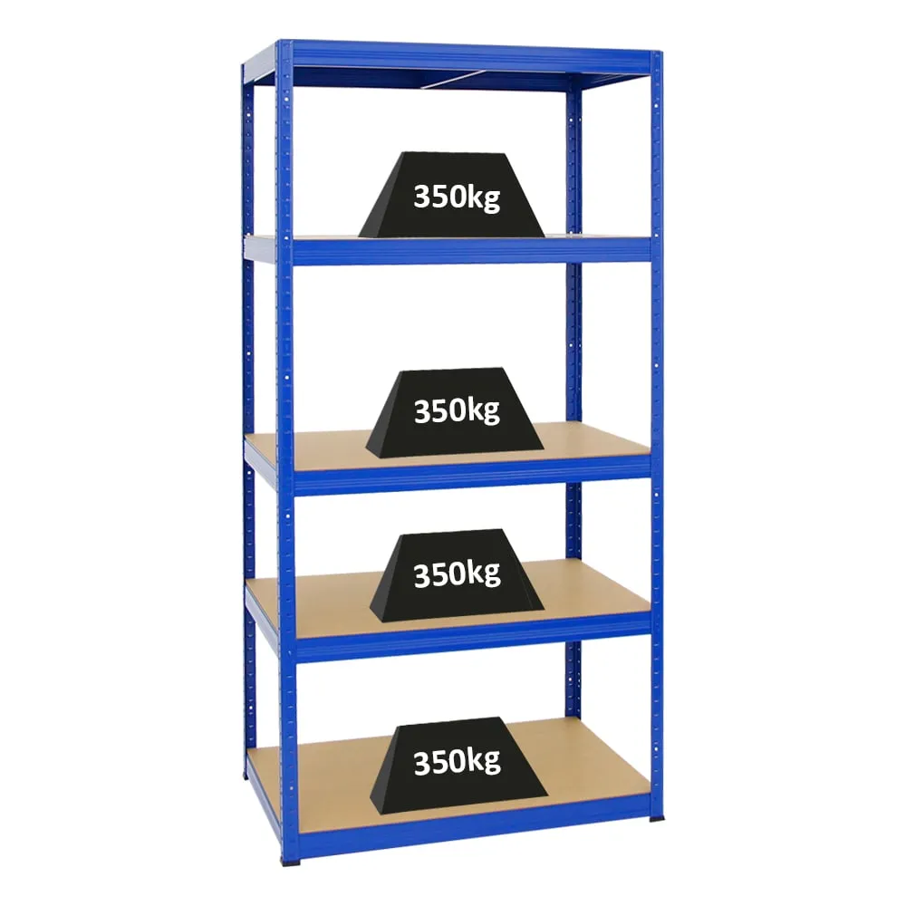 Schwerlastregal Slim Elephant M | HxBxT 180x90x60 cm | 5 Ebenen | Fachlast 350 kg | Blau