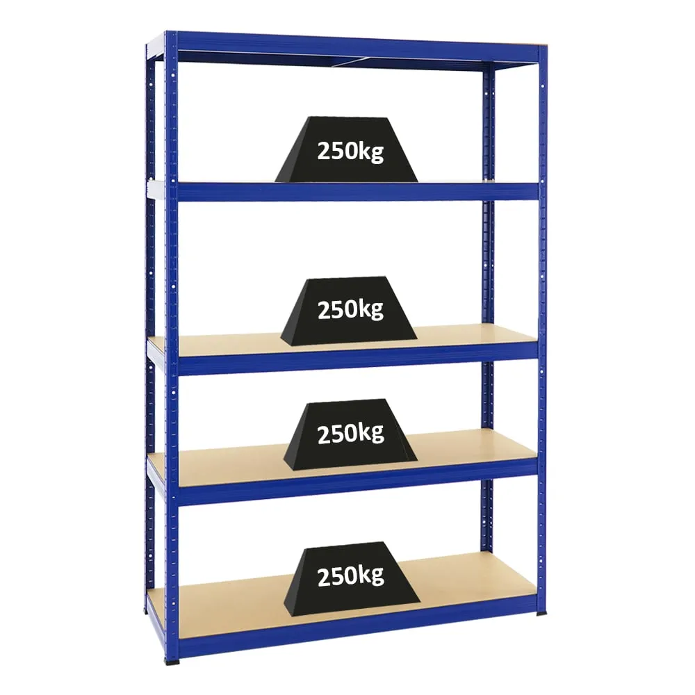 Schwerlastregal Big Elephant S | HxBxT 180x120x45 cm | Fachlast 250kg | Blau