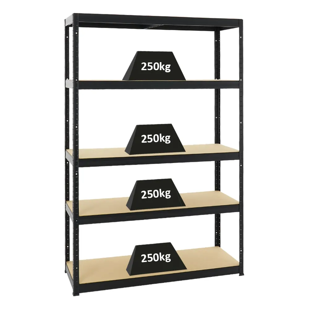 Schwerlastregal Big Elephant S |  HxBxT 180x120x45 cm | Fachlast 250kg |Schwarz