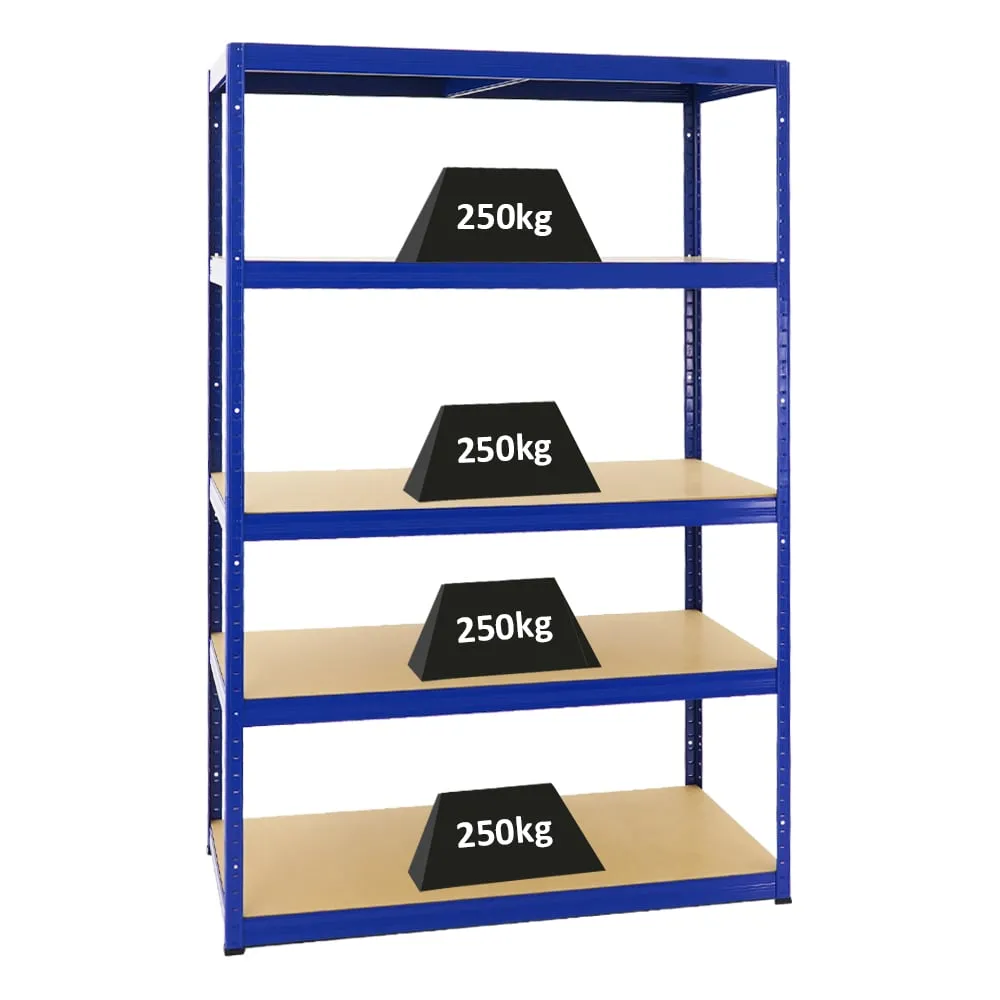 Schwerlastregal Big Elephant M |  HxBxT 180x120x60 cm | Fachlast 250kg | Blau