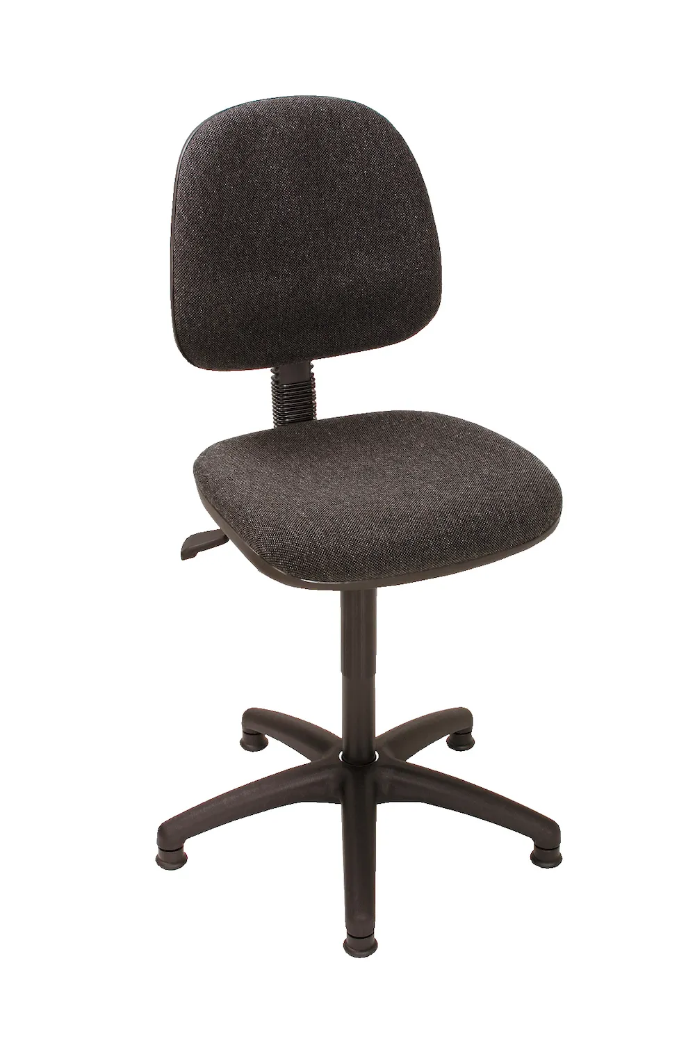 Arbeitsstuhl Arlington mit großer Rückenlehne & Sitzneigeverstellung | Sitzhöhe 45-64cm | Ø 63cm | Tragfähigkeit 110kg | Polstersitze | Kunststoff-Fußkreuz mit Gleiter | mit Asynchron-Mechanik | Anthrazit