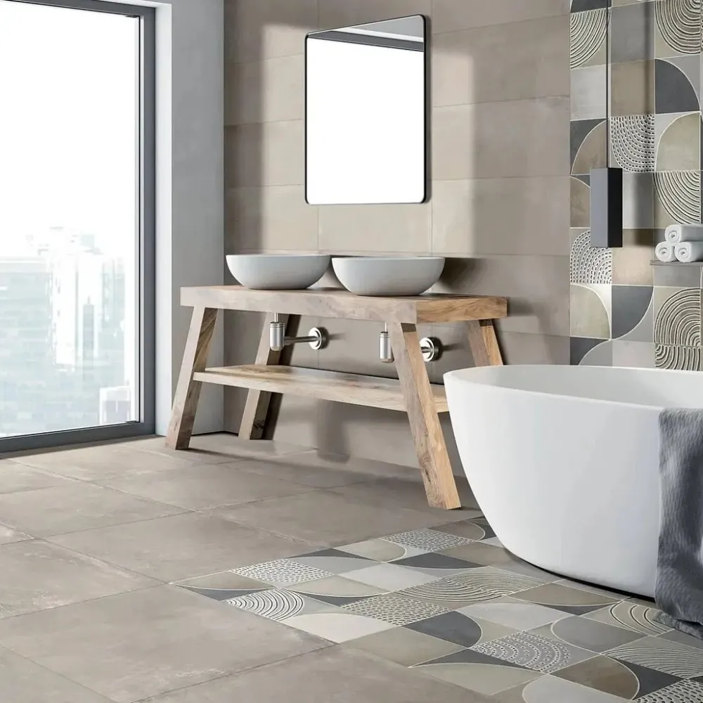 DADO CERAMICA FLIESEN GARE DU NORD GARE SAND NATURAL REKTIFIZIERT 80X80