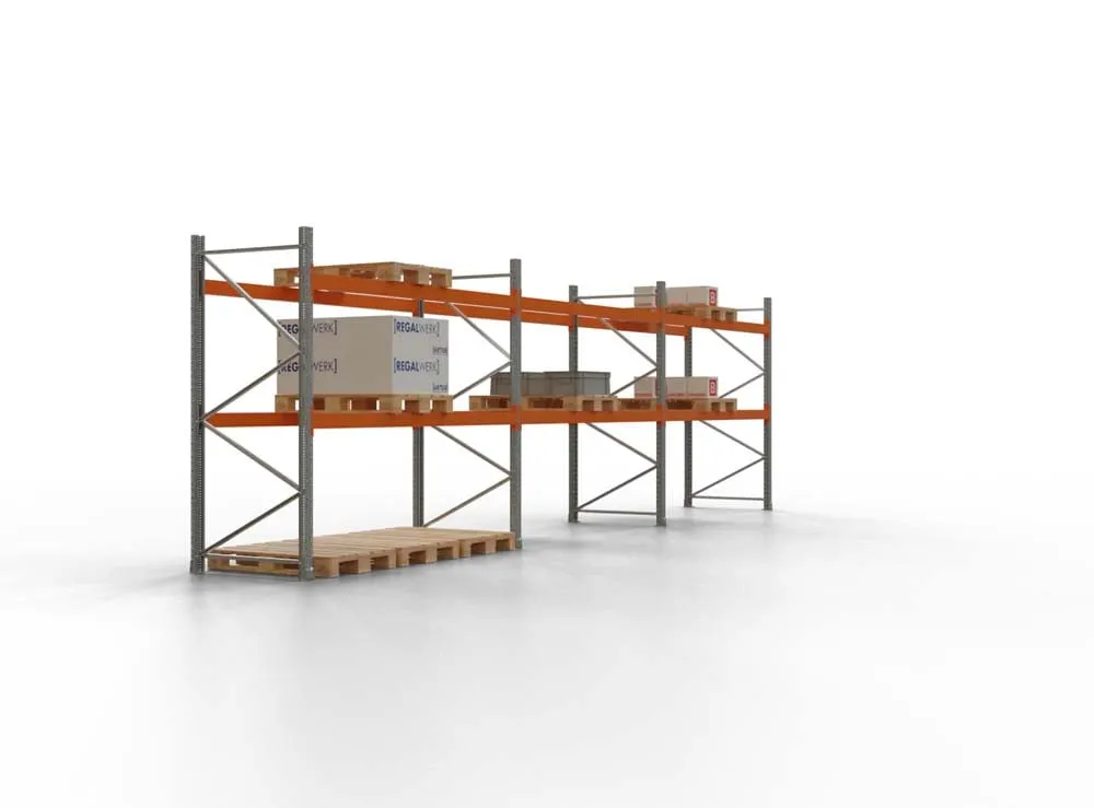 Palettenregal TAURUS | Low | HxBxT 250x844x110cm | Fachlast 2000kg | 2 Ebenen