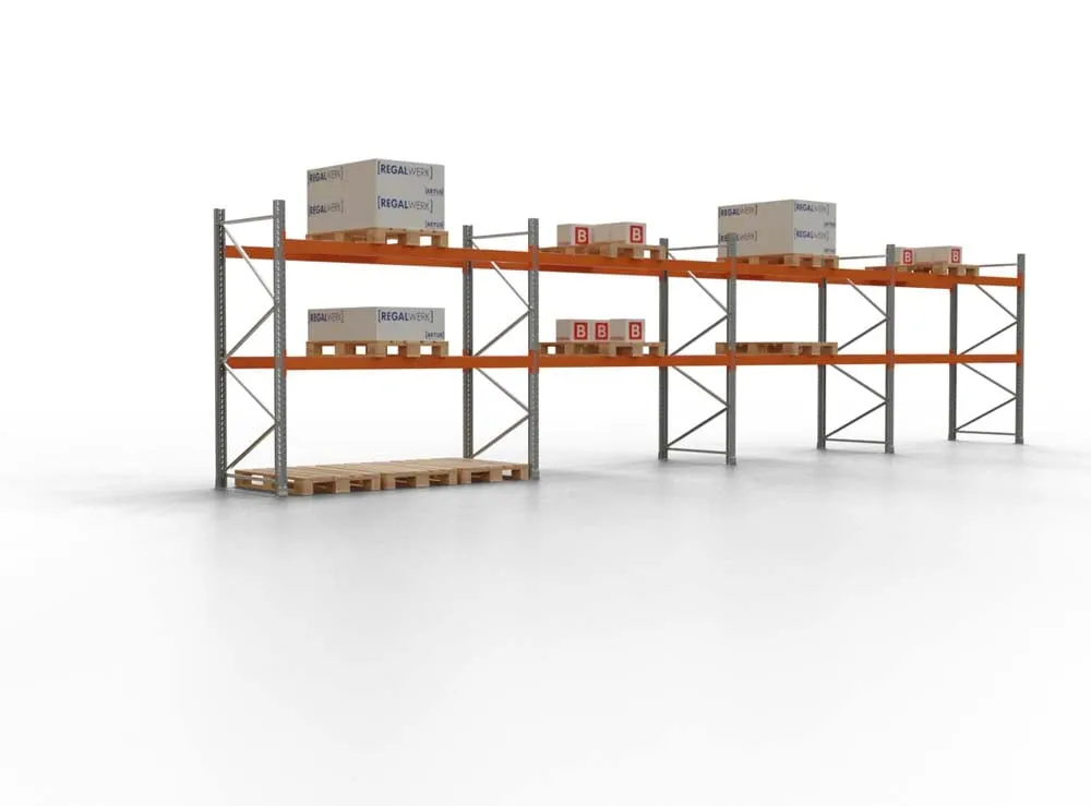 Palettenregal TAURUS | Low | HxBxT 250x1123x110cm | Fachlast 2000kg | 2 Ebenen