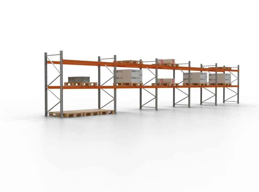 Palettenregal TAURUS | Low | HxBxT 250x1410x110cm | Fachlast 2000kg | 2 Ebenen