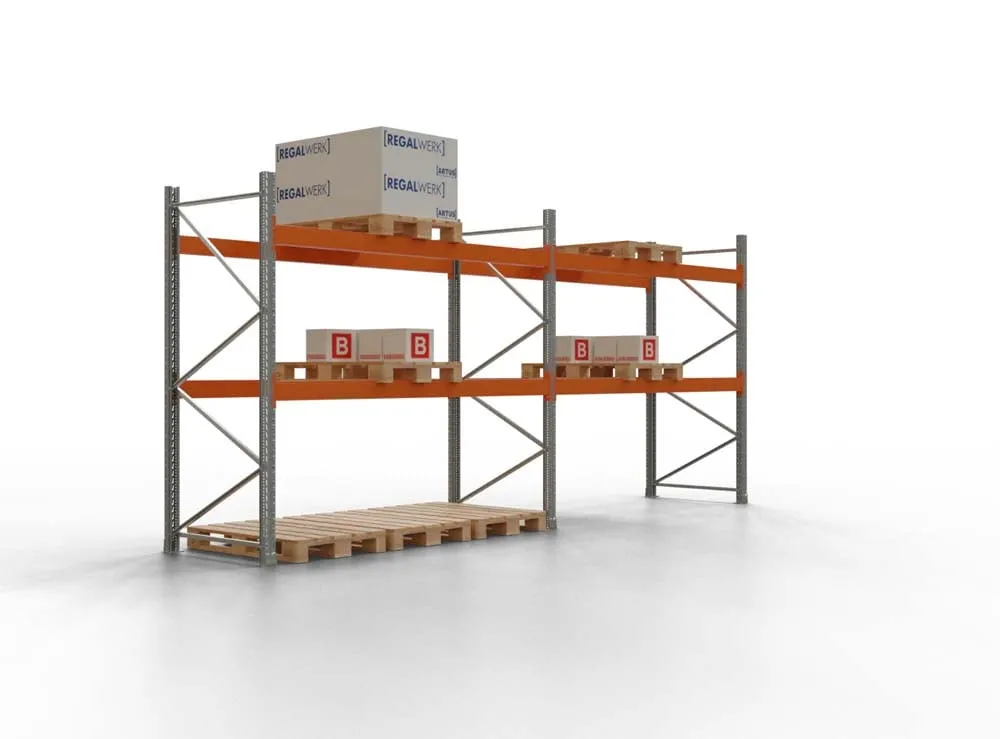Palettenregal TAURUS | Low | HxBxT 250x565x110cm | Fachlast 3000kg | 2 Ebenen